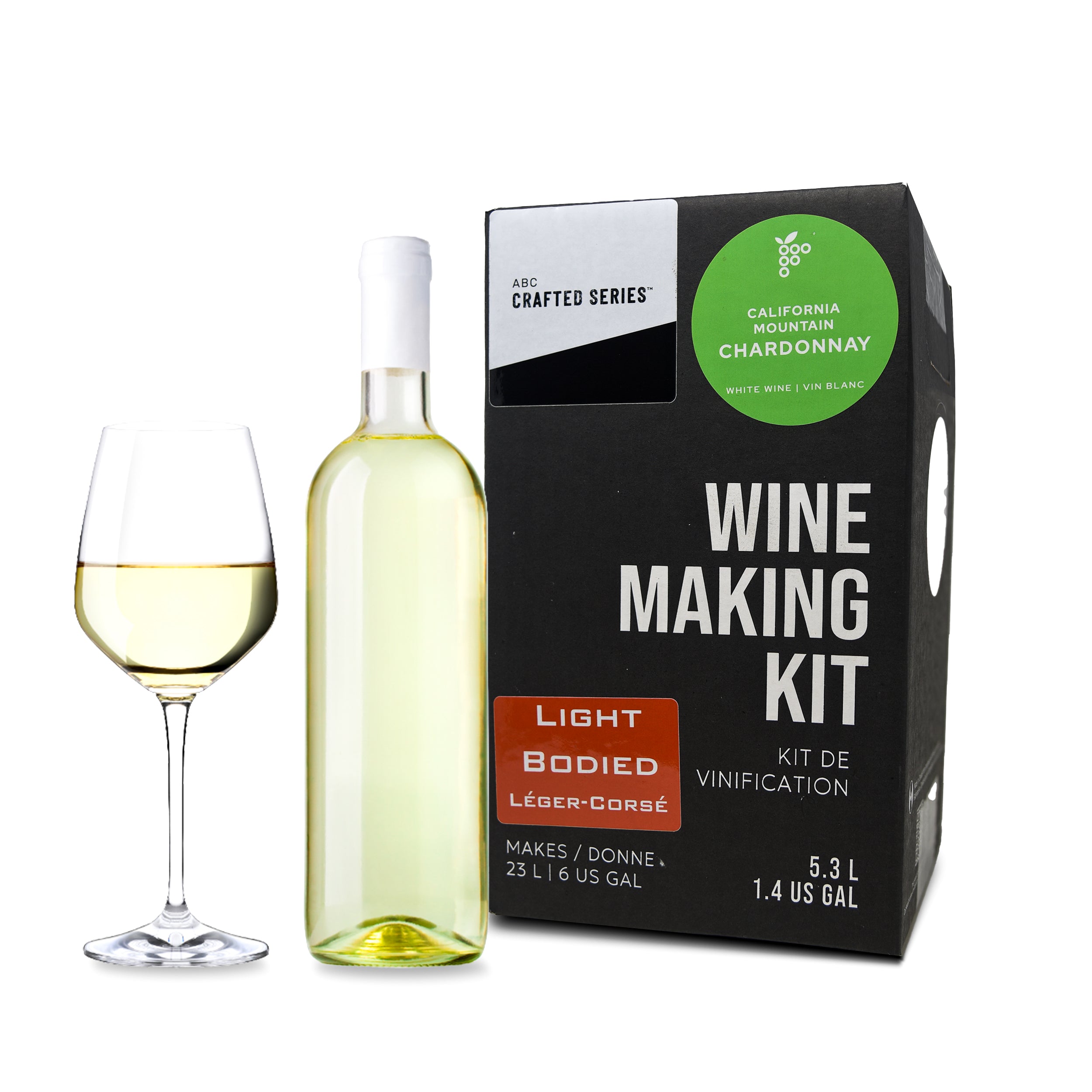 California Mountain Chardonnay | Light-Bodied White Winemaking Kit (5.3 L | 1.4 gal)