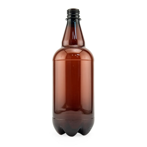 Amber P.E.T Beer Bottle Case of 12 ( 1 L | 33.8 oz)