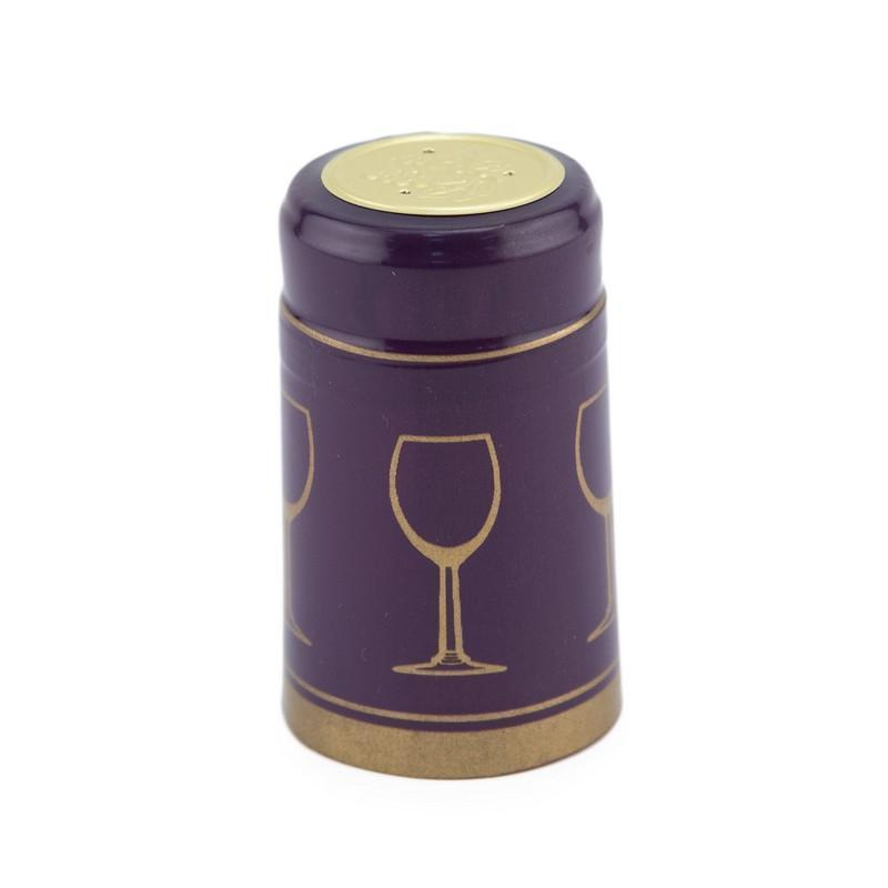 Purple/Gold Glass | Shrink Cap Pack of 100 (30.5 x 55 mm | 1.2 x 2.16 in)*