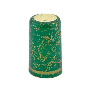 Green/Gold Speckles | Shrink Cap Pack of 100 (30.5 x 55 mm | 1.2 x 2.16 in)*