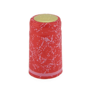 Ruby w/Rose Speckles | Shrink Cap Pack of 100 (30.5 x 55 mm | 1.2 x 2.16 in)