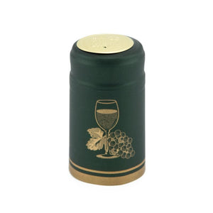 Basil Green w/Golden Cup | Shrink Cap Pack of 100 (30.5 x 55 mm | 1.2 x 2.16 in)