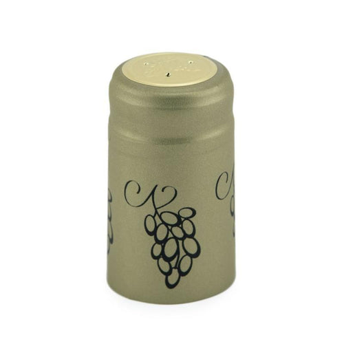Fawn Green w/Midnight Black Grapes | Shrink Cap Pack of 100 (30.5 x 55 mm | 1.2 x 2.16 in)