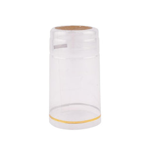 Clear w/Gold Top and Grape Imprint | Shrink Cap Pack of 100 (30.5 x 55 mm | 1.2 x 2.16 in)*