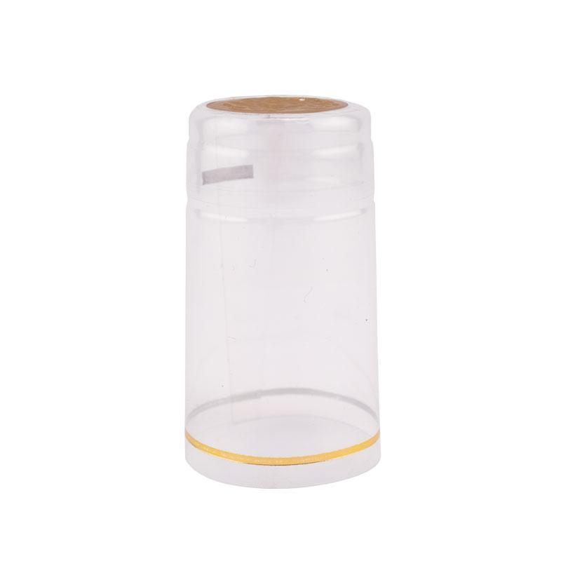 Clear w/Gold Top and Grape Imprint | Shrink Cap Pack of 100 (30.5 x 55 mm | 1.2 x 2.16 in)*