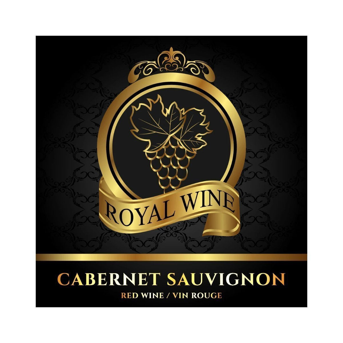 Cabernet Sauvignon Royal Wine Roll of 500 Wine Labels (3.78 in x 3.78 in | 9.6 cm x 9.6 cm)