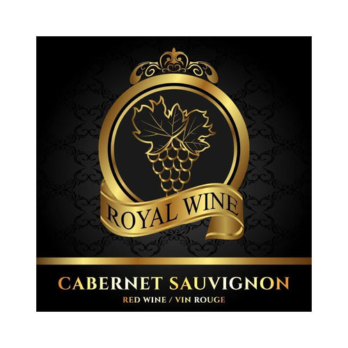 Cabernet Sauvignon Royal Wine Pack of 50 Wine Labels (3.78 in x 3.78 in | 9.6 cm x 9.6 cm)