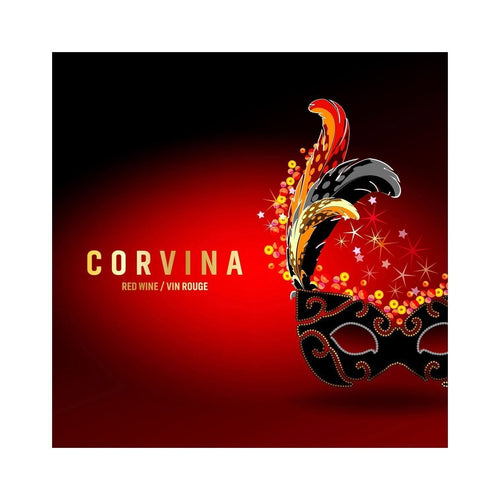 Corvina Carnival Venetian Mask Labels Pack of 50 Wine Labels (3.78 in x 3.78 in | 9.6 cm x 9.6 cm)