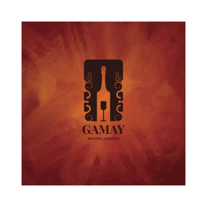 Gamay Wine Glass in Bottle Abstract Pack of 50 Wine Labels (3.78 in x 3.78 in | 9.6 cm x 9.6 cm)