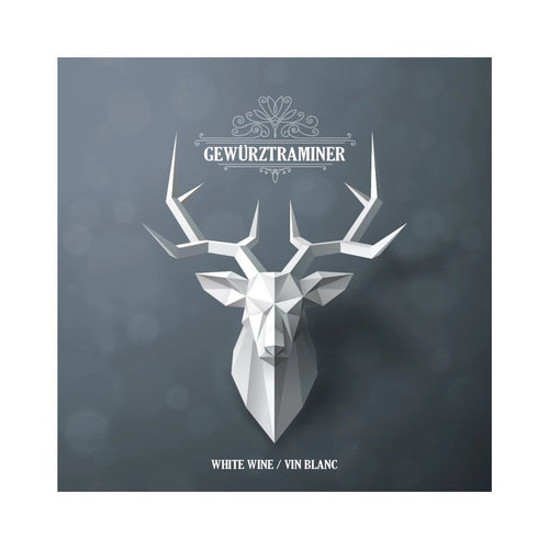 Gewurztraminer Triangular Paper Deer Head Pack of 50 Wine Labels (3.78 in x 3.78 in | 9.6 cm x 9.6 cm)