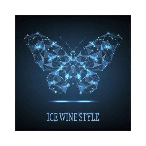 Ice Wine Style Butterfly Dots and Lines Pack of 50 Wine Labels (3.78 in x 3.78 in | 9.6 cm x 9.6 cm)