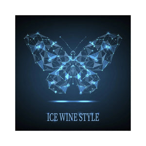 Ice Wine Style Butterfly Dots and Lines Pack of 50 Wine Labels (3.78 in x 3.78 in | 9.6 cm x 9.6 cm)