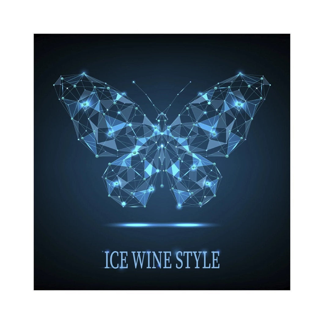 Ice Wine Style Butterfly Dots and Lines Pack of 50 Wine Labels (3.78 in x 3.78 in | 9.6 cm x 9.6 cm)