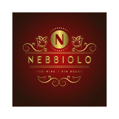 Nebbiolo Golden Monogram Pack of 50 Wine Labels (3.78 in x 3.78 in | 9.6 cm x 9.6 cm)