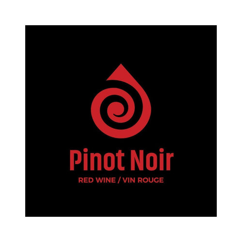 Pinot Noir Red Twirl Pack of 50 Wine Labels (3.78 in x 3.78 in | 9.6 cm x 9.6 cm)
