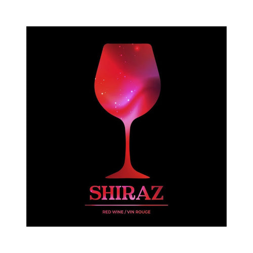 Shiraz Vibrant Disco Red Wine Glass Pack of 50 Wine Labels (3.78 in x 3.78 in | 9.6 cm x 9.6 cm)