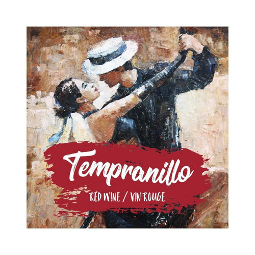 Tempranillo Tango Dancers Oil Painting Pack of 50 Wine Labels (3.78 in x 3.78 in | 9.6 cm x 9.6 cm)