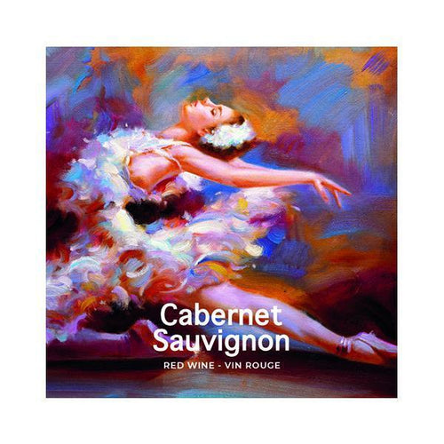 Cabernet Sauvignon Ballet Dancer Pack of 50 Wine Labels (3.78 in x 3.78 in | 9.6 cm x 9.6 cm)