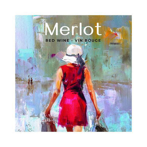 Merlot Fashion Lady Pack of 50 Wine Labels (3.78 in x 3.78 in | 9.6 cm x 9.6 cm)