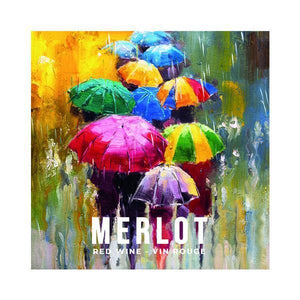 Merlot Rainy Day Pack of 50 Wine Labels (3.78 in x 3.78 in | 9.6 cm x 9.6 cm)