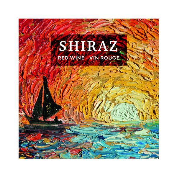 Shiraz Sea and Sunset Pack of 50 Wine Labels (3.78 in x 3.78 in | 9.6 cm x 9.6 cm)