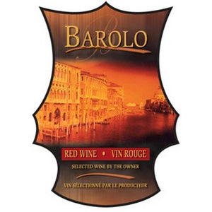 Barolo Die Cut Wine Label 30 per Pack ( 4 in x 6 in | 10 cm x 15 cm)