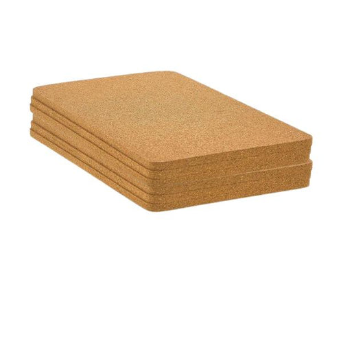 Cork Trivet Rectangle Pads Set of 6 (9.75 in x 7.3 in | 24.7 cm x 18.5 cm) Eco-Friendly Surface Protection Made in Portugal