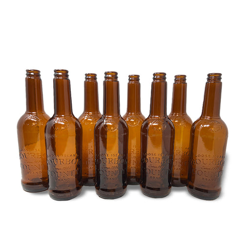 Goose Island Bourbon County Amber Glass Empty Beer Bottle 8 per Pack (500 ml | 17 oz)