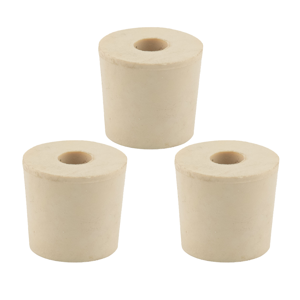 Rubber Stopper #05.5 Drilled 3 per Pack (1-1/8 x 15/16 x 1 in | 28 x 24 x 25 mm)