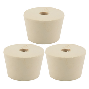 Rubber Stopper #08 Drilled 3 per Pack (1-19/32 x 1-5/16 x 1 in | 40.5 x 33 x 25 mm)