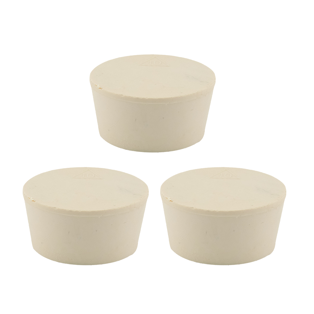 Rubber Stopper #10 Solid 3 per Pack (2-1/64 x 1-11/16 x 1-7/64 in | 51 x 43 x 28 mm)