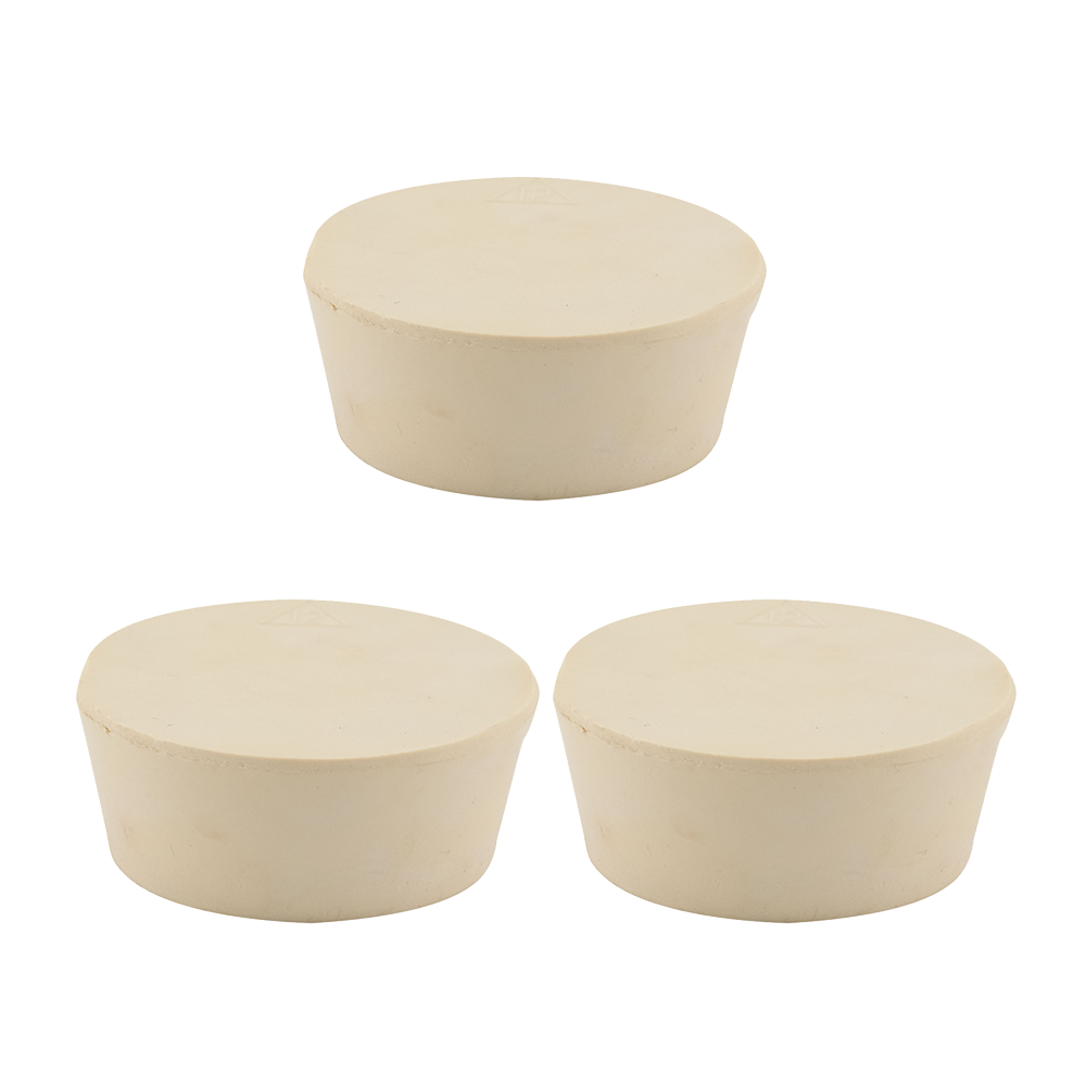 Rubber Stopper #12 Solid 3 per Pack (2-33/64 x 2-1/8 x 1 in | 64 x 54 x 25 mm)