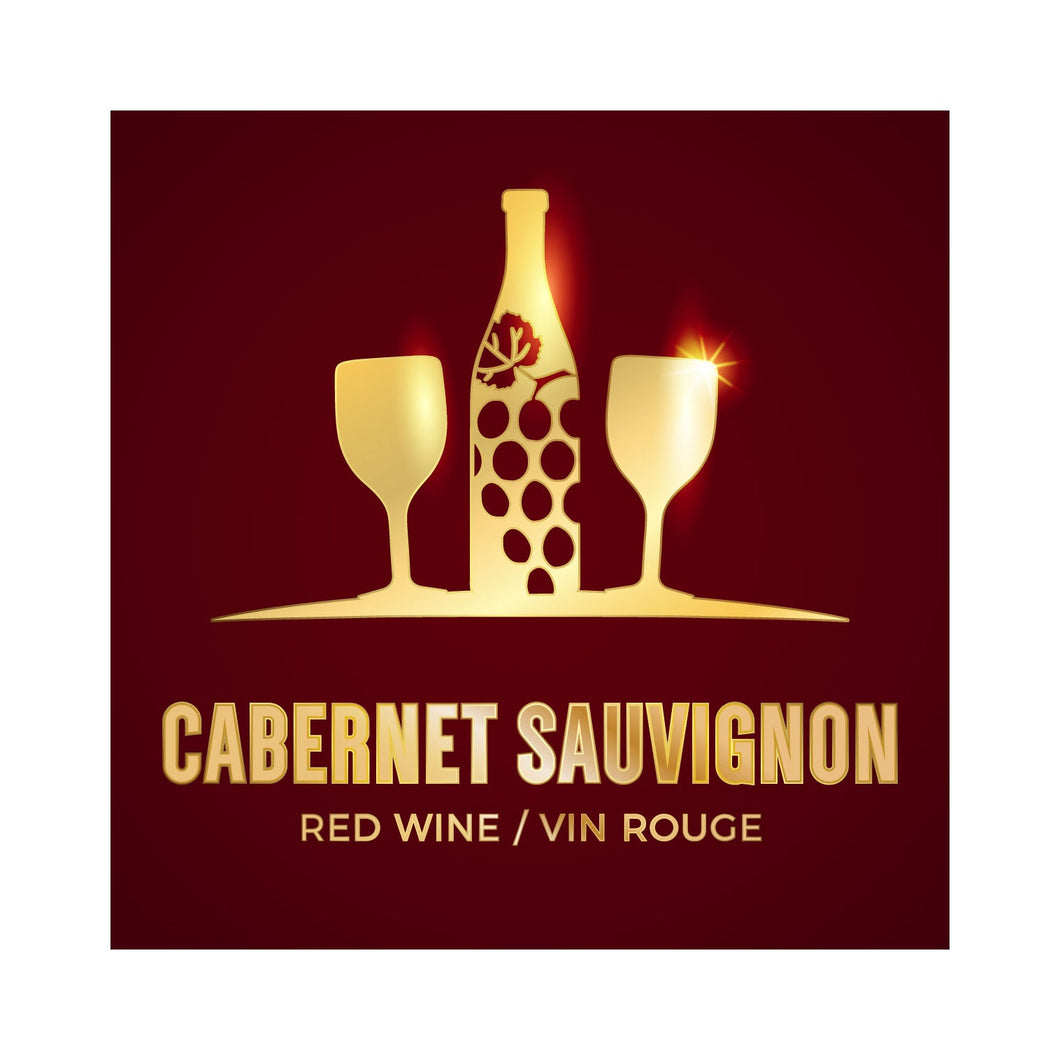 Cabernet Sauvignon Golden Bottle Wine Labels 50 per Pack (3.78 in x 3.78 in | 9.6 cm x 9.6 cm)