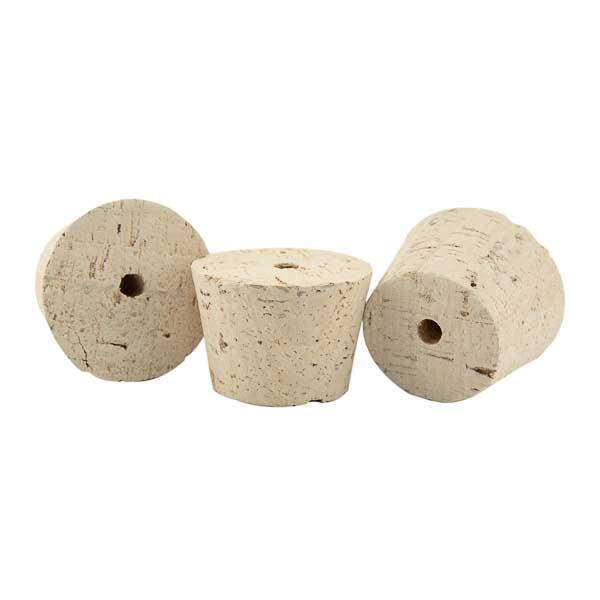 Tapered Cork #21 - 3/8 Bored Hole - 10 per Pack (43x62x47 mm)