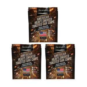American Heavy Smoked Toasted Oak Chips 3 per Pack (100 gr | 3.52 oz)