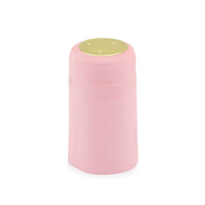 Solid Light Pink Shrink Caps for Wine Bottles: Pack of 100, Expertly Crafted in Europe (30.5 mm x 55 mm)