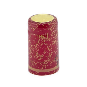 Red/Gold Speckles Shrink Caps for Wine Bottles: Pack of 100, Expertly Crafted in Europe (30.5 mm x 55 mm)*