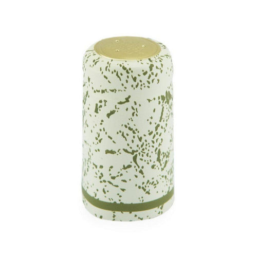 Almond/Green Speckles Shrink Caps for Wine Bottles: Pack of 100, Expertly Crafted in Europe (30.5 mm x 55 mm)*