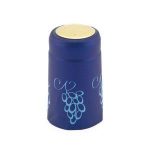 Violet w/Funky Grapes Shrink Caps for Wine Bottles: Pack of 100, Expertly Crafted in Europe (30.5 mm x 55 mm)