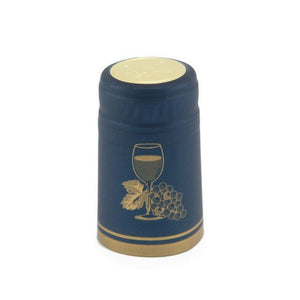 Dark Blue Cup Shrink Caps for Wine Bottles: Pack of 100, Expertly Crafted in Europe (30.5 mm x 55 mm)*