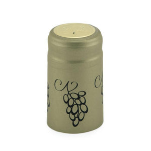 Fawn Green w/Midnight Black Grapes Shrink Caps for Wine Bottles: Pack of 100, Expertly Crafted in Europe (30.5 mm x 55 mm)