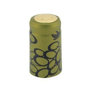 Fawn Green w/Large Midnight Black Grapes Shrink Caps for Wine Bottles: Pack of 100, Expertly Crafted in Europe (30.5 mm x 55 mm)*
