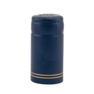 Blue Metallic w/2 Gold Stripes Shrink Caps for Wine Bottles: Pack of 100, Expertly Crafted in Europe (30.5 mm x 55 mm)*