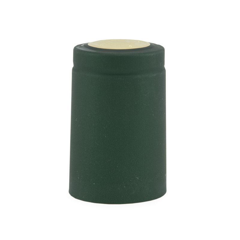 Shrink Cap Large Green Metallic 100 per Pack (34 x 55 mm | 1.34 x 2.17 in)