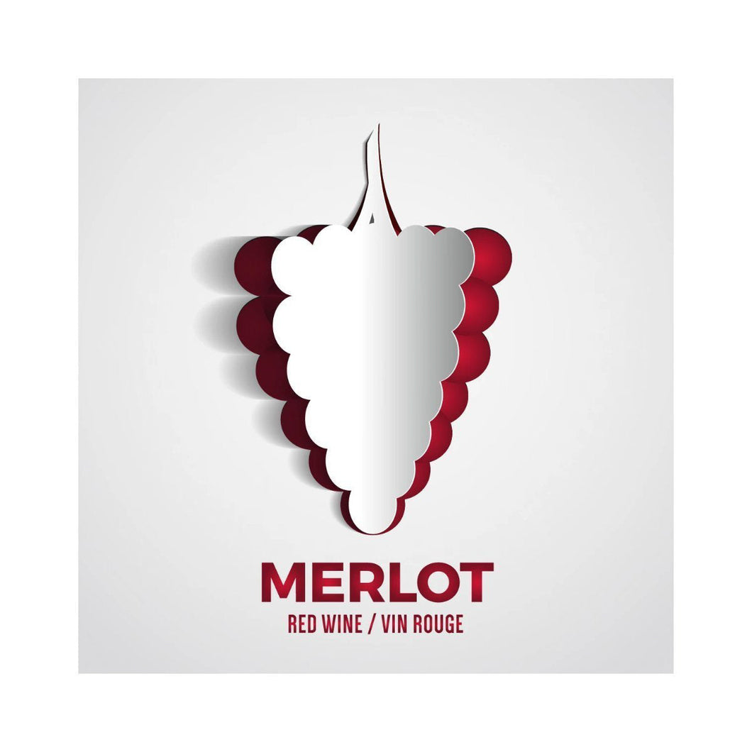 Merlot Paper Grape Cutout Wine Labels 50 per Pack (3.78 in x 3.78 in | 9.6 cm x 9.6 cm)