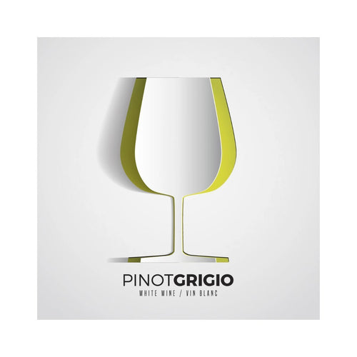 Pinot Grigio Paper Wine Glass Cutout Wine Labels 50 per Pack (3.78 in x 3.78 in | 9.6 cm x 9.6 cm)