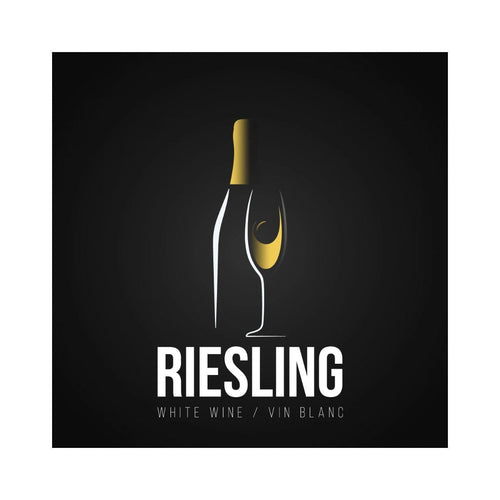 Riesling Golden Bottle and Glass of Wine Wine Labels 50 per Pack (3.78 in x 3.78 in | 9.6 cm x 9.6 cm)