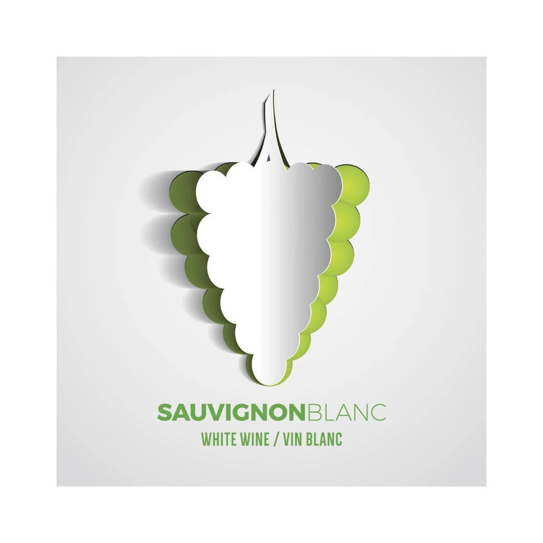 Sauvignon Blanc Paper Grape Cutout Wine Labels 50 per Pack (3.78 in x 3.78 in | 9.6 cm x 9.6 cm)