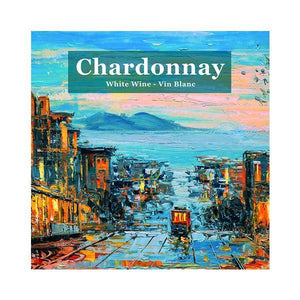 Chardonnay Cable Car Wine Labels 50 per Pack (3.78 in x 3.78 in | 9.6 cm x 9.6 cm)