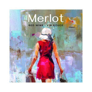 Merlot Fashion Lady Wine Labels 50 per Pack (3.78 in x 3.78 in | 9.6 cm x 9.6 cm)